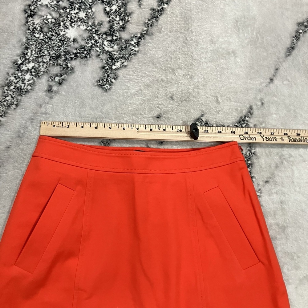 Ann Taylor Orange A-Line Skirt Side Zip Career Office Pockets Women's Size 4 - Picture 3 of 11